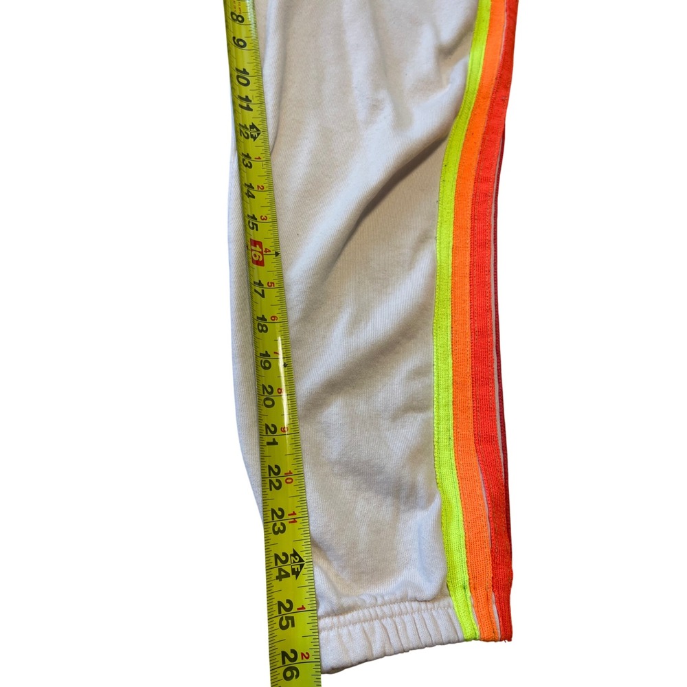 Aviator Nation Rainbow Stripe Sweatpants Peach Tan Joggers Small I09 - Picture 2 of 5